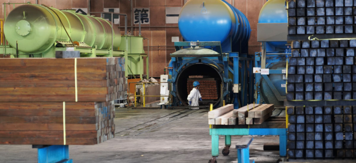 腐れやシロアリを防ぎ耐久性を高める防腐防蟻加圧注入処理