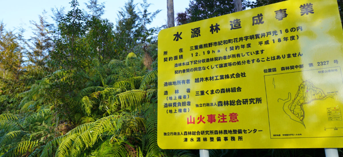 国産木材産地とのパートナーシップで水源林造成事業に参加