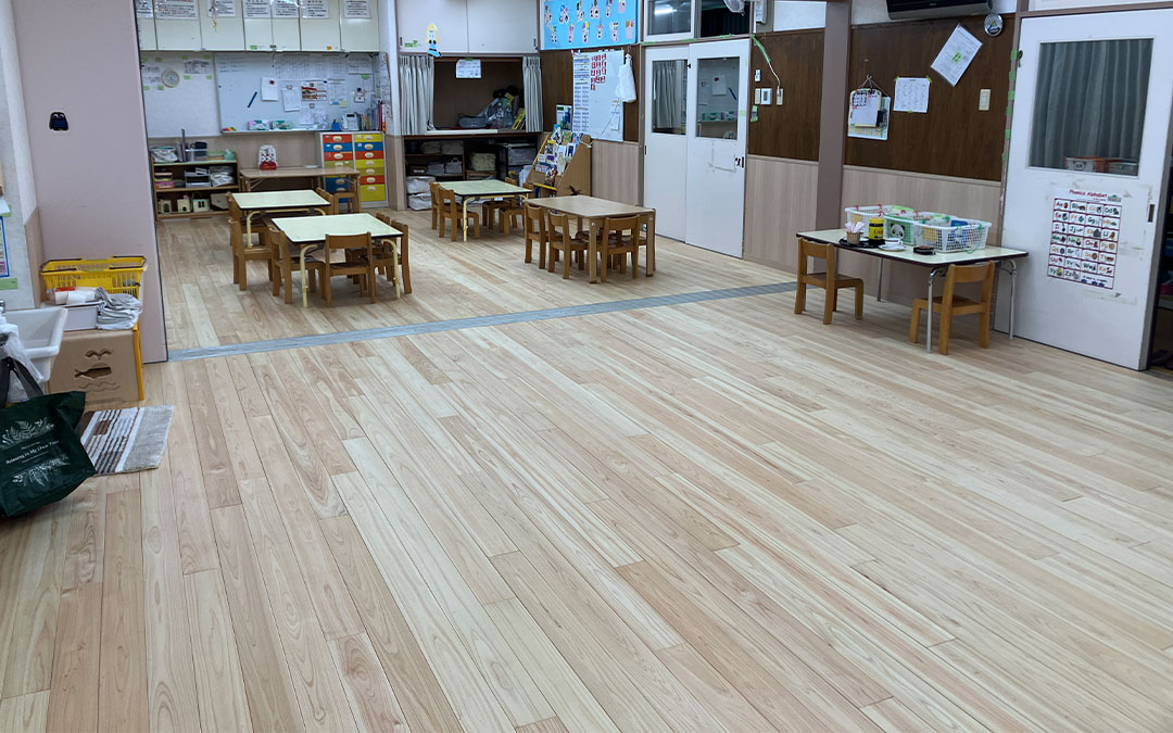 木育補助事業を活用した東京都世田谷区でのフローリング事例 多摩産ヒノキ