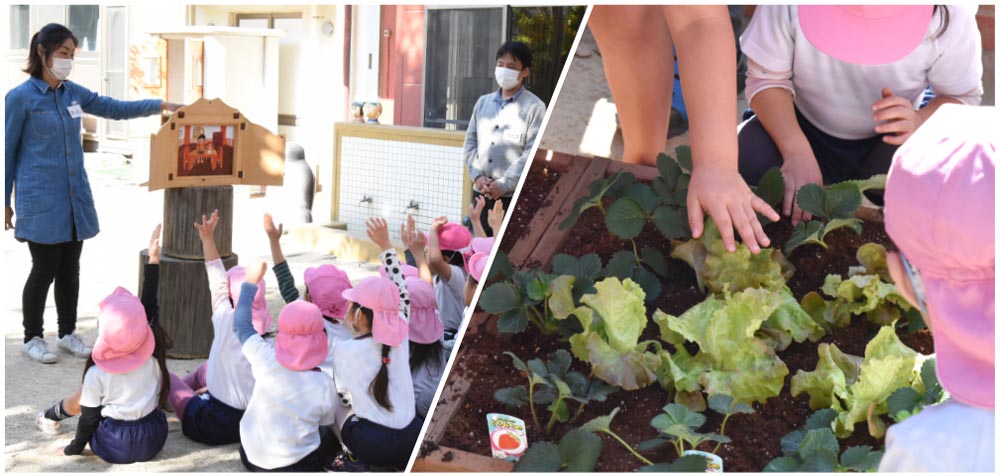 幼稚園や保育園で子供向けの体験型の木育ワークショップを開催